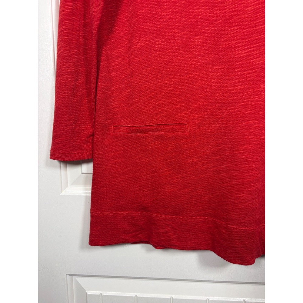 J. Jill Womens Red Slub Knit V-Neck Long Sleeve Tunic with Pockets L Transition - Picture 3 of 7